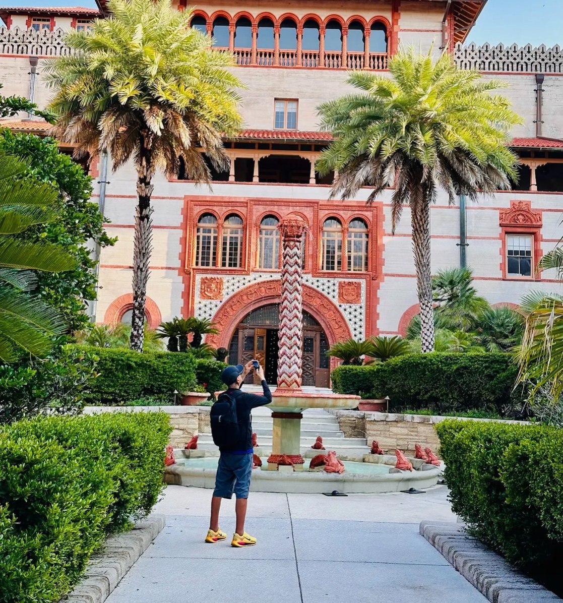 Shlomi Ron photographing a historic courtyard